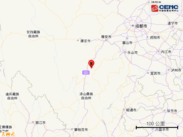 四川雅安市石棉县发生3.3级地震