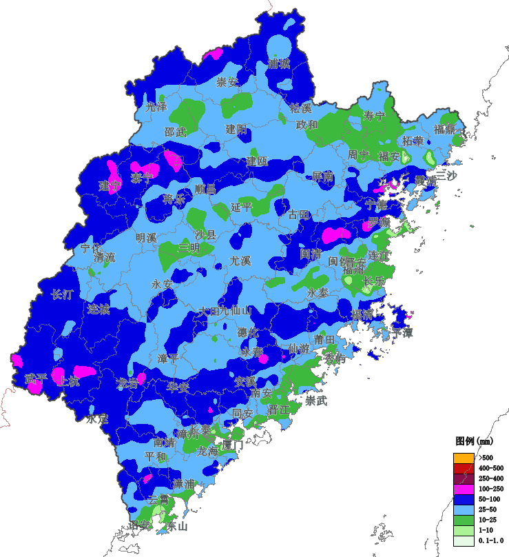 福建大部连日阴雨 周四降雨再度增强