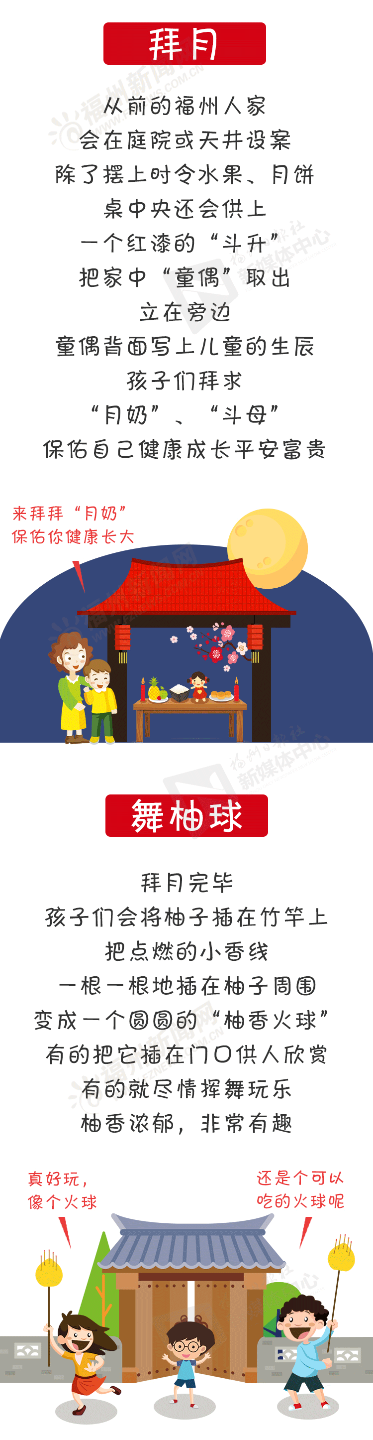 福网君画民俗｜福州中秋节习俗，你知道多少？