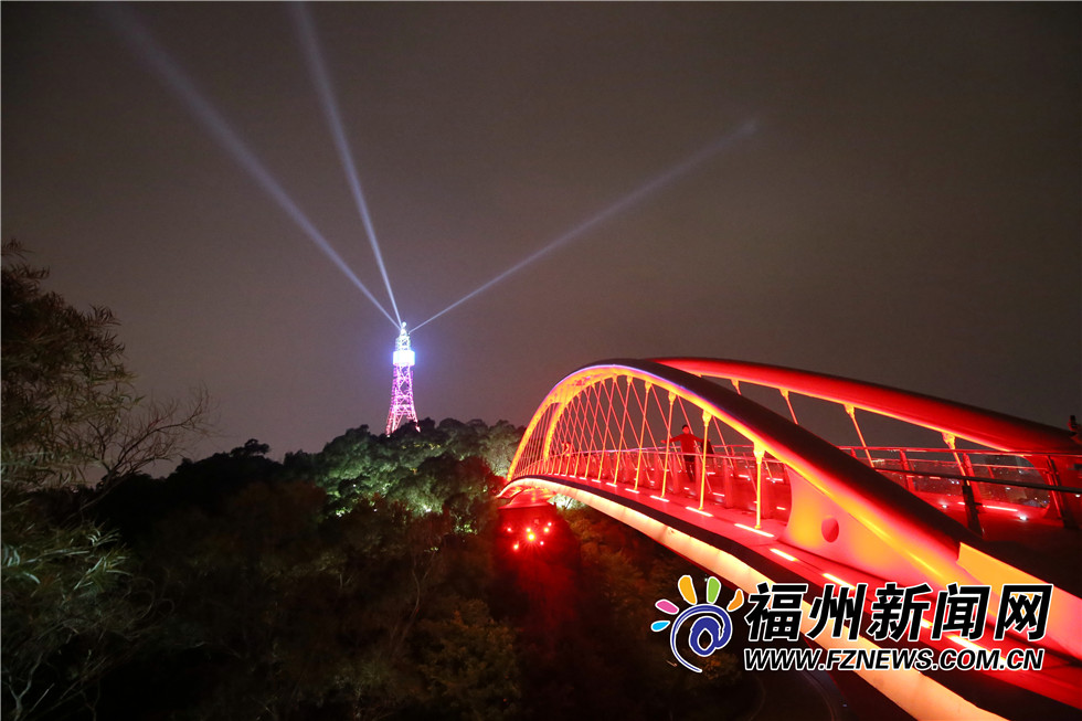 福州金鸡山公园照明升级 醉人夜景成“打卡”好去处