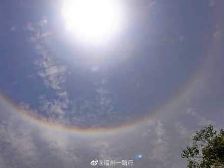 酷炫！福州太阳自带彩色“光环”！