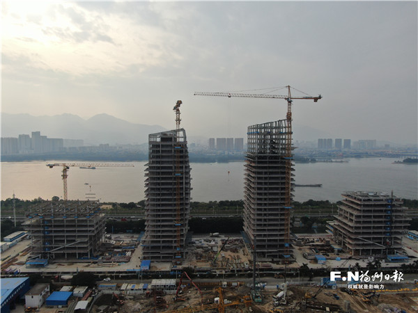 金山橘园工业园区项目D多栋建筑主体封顶