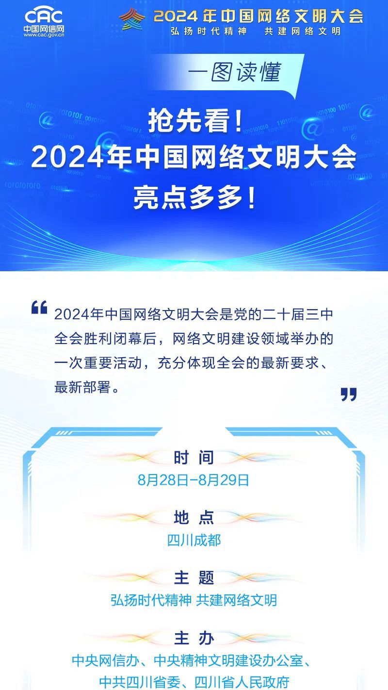 一图读懂｜抢先看！2024年中国网络文明大会亮点多多！
