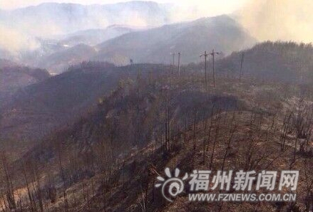 闽清6村发生山火过火面积3800亩　4位老人被转移