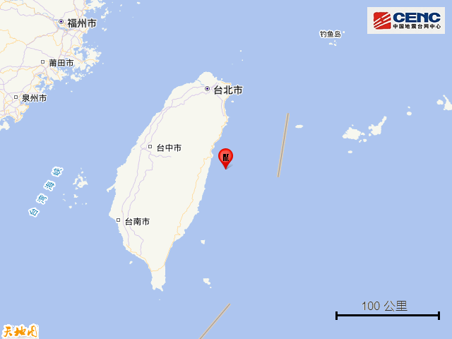 台湾花莲县海域发生4.2级地震