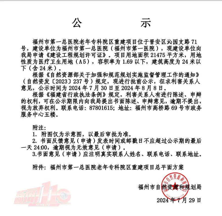规划床位300张！福州这里将新建一座医院！