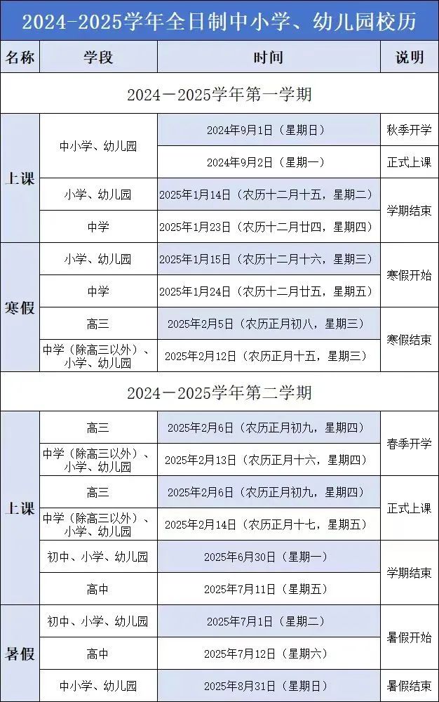 家长注意！今年9月1日不上课！
